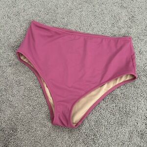 High Waisted Dark Pink Bikini Bottoms